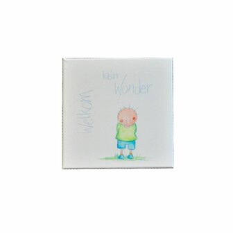 Rube & Rutje schilderijtje, welkom klein wonder. Ben je op zoek naar een hip kraamcadeau? zoek je een geboortegeschenk voor