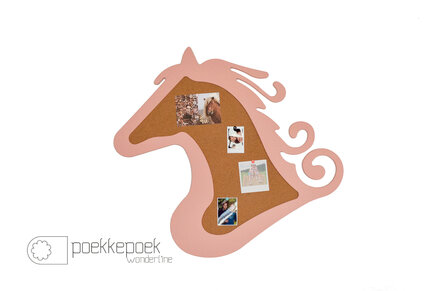Roze: Dieren prikbord kurk paard roze 75 x 67 cm, paardenkamer decoratie tip! Prikbord &#039;paard&#039; roze houten kinder