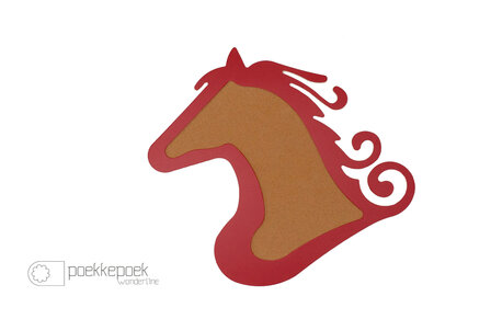 Rood: Kinderkamer prikbord paard Ferrari rood. Een prikbord voor je kinderkamer, origineel prikbord 'paard' in ve