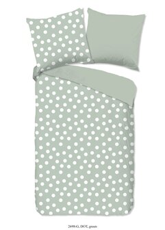Good Morning dekbedovertrek Dot is een mooi dekbed overtrek groen met een print van stippen. Eenpersoons dekbedovertrek. 100% k