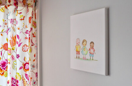 Rube &amp; Rutje best friends forever&nbsp;schilderijtje voor je babykamer muur te decoreren. Goedkoop en handgemaakt geboortecad
