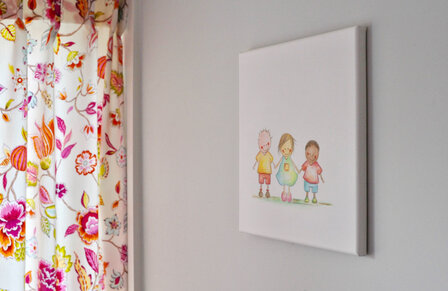 Rube &amp; Rutje best friends forever&nbsp;schilderijtje voor je babykamer muur te decoreren. Goedkoop en handgemaakt geboortecad