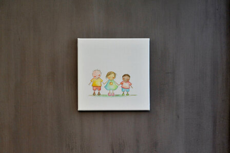 Rube &amp; Rutje best friends forever&nbsp;schilderijtje voor je babykamer muur te decoreren. Goedkoop en handgemaakt geboortecad