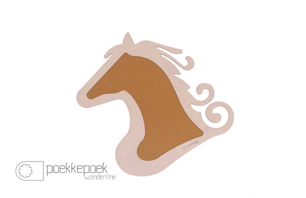 Licht roze: Kinderkamer prikbord paard licht roze. Paarden prikbord in verschillende kleuren. Origineel  prikbord van een paard