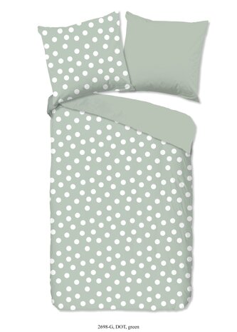 Good Morning dekbedovertrek Dot is een mooi dekbed overtrek groen met een print van stippen. Eenpersoons dekbedovertrek. 100% k