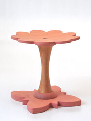 Kinderkruk roze houten bloem